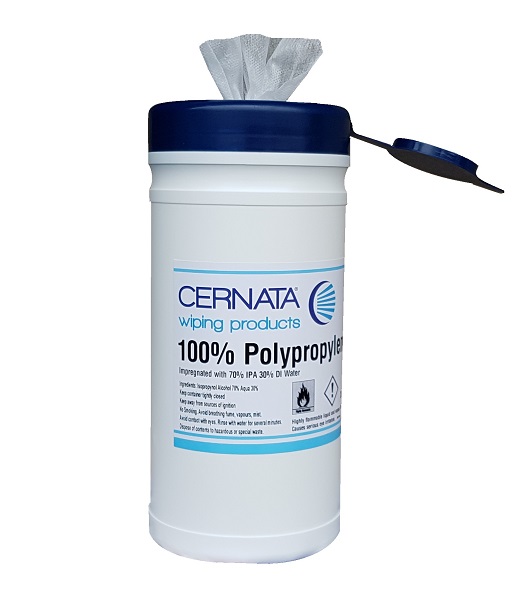 CERNATA® IPA Presaturated Wipes 80% IPA 20% DI Water - 200 Wipes